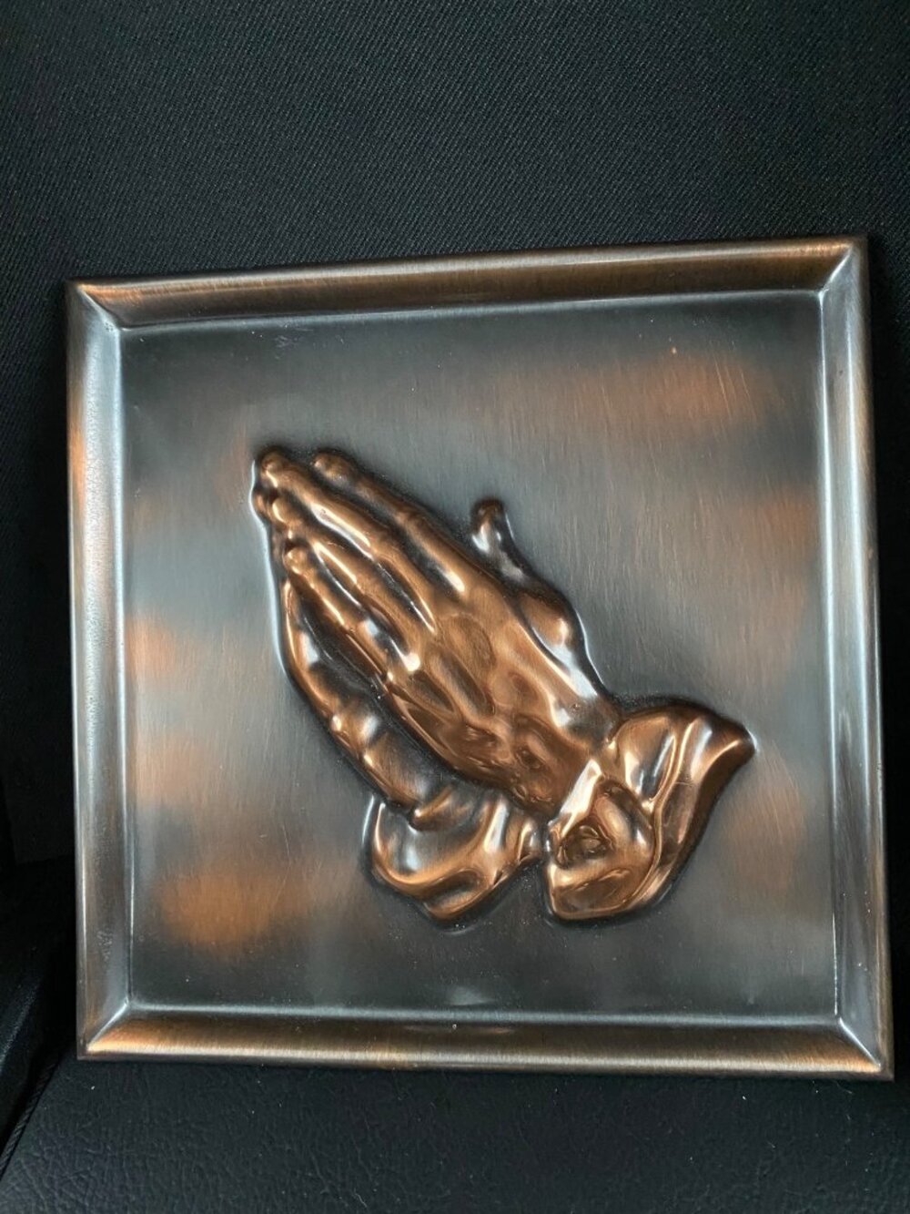 Copperfield Guild Praying Hands Wall Art Metal Plaque With Copper Tone Finish